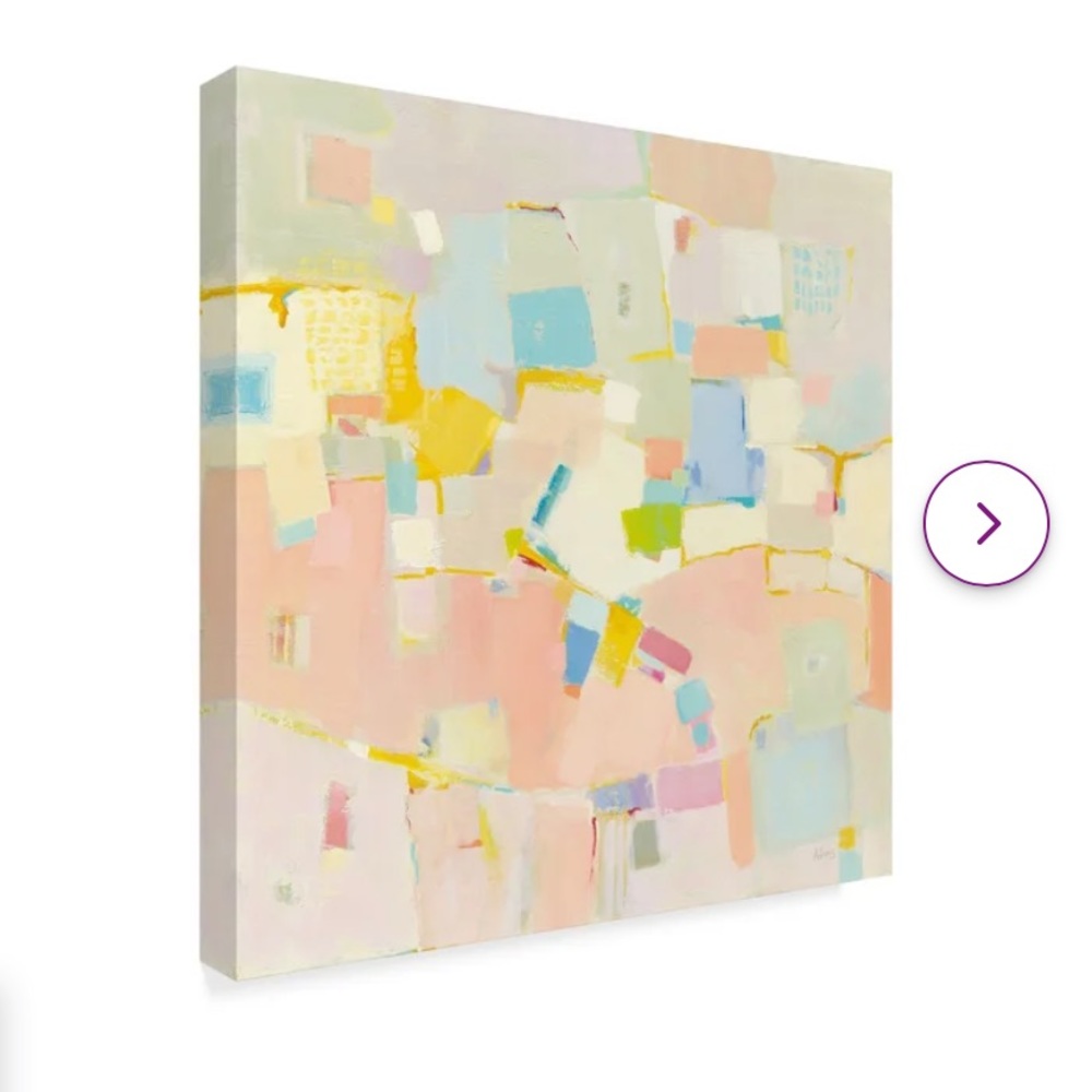 Framed Phyllis Adams abstract canvas 35in x 35 in